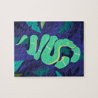 Puzzle Emerald Boa Snake dans une jungle moderne
