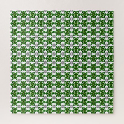 Puzzle Emerald Diamond Gemstone Art Green (Vertical)