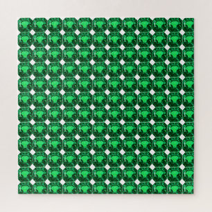 Puzzle Emerald Gemstone, Birthstone May, vert clair