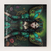 Puzzle Emerald Green Butterfly Girl (Horizontal)