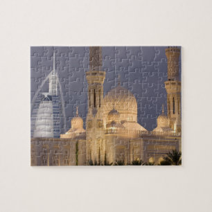 Puzzle Émirats arabes unis, Dubaï. Mosquée le soir avec B