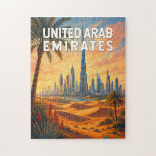 Puzzle Émirats arabes unis Illustration Voyage Art