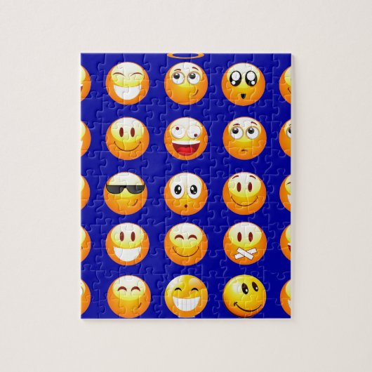 Puzzle emojis bleu foncé (Vertical)
