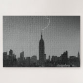 Puzzle Empire State Building Lightning Strike BW - A1 (Horizontal)