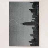 Puzzle Empire State Building Lightning Strike BW - A1 (Vertical)