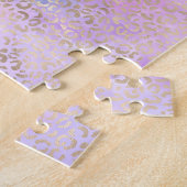Puzzle Empreinte de léopard d'or Glam Pink Purple Aqua (Côté)