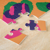 Puzzle Empreinte de léopard, Motif animal coloré. (Côté)