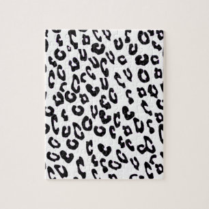 Puzzle Empreinte de léopard noir et blanc
