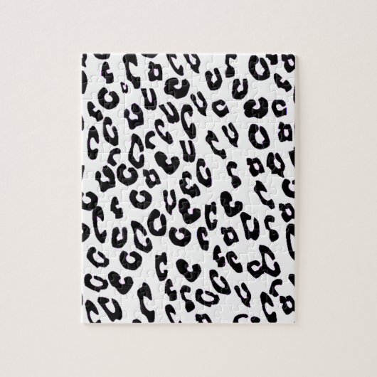 Puzzle Empreinte de léopard noir et blanc (Vertical)
