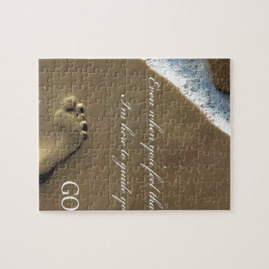 Puzzle Empreinte de pas d'un DIEU en sable (Horizontal)