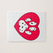 Puzzle Empreinte de patte dalmate dans le coeur rouge (Horizontal)