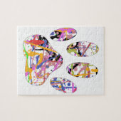 Puzzle Empreinte de patte de chien de peinture (Horizontal)