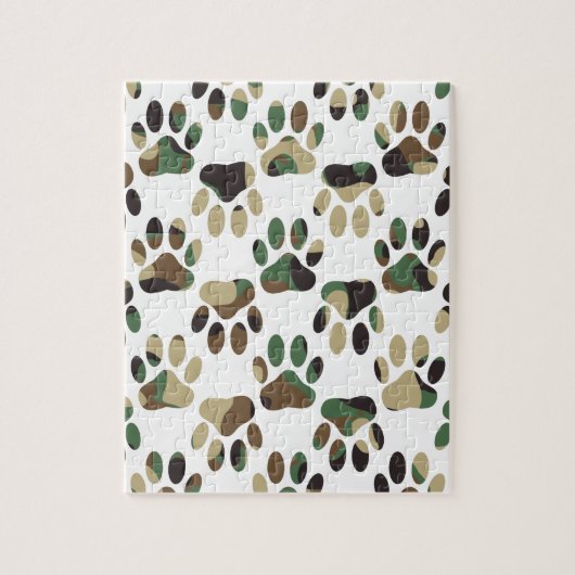 Puzzle Empreinte de patte de chien Motif Camo (Vertical)