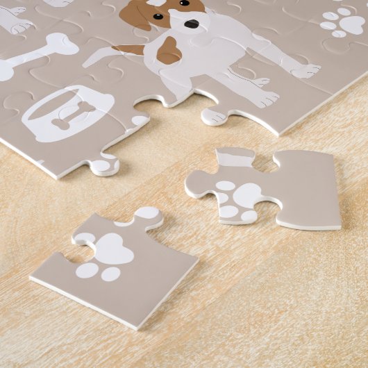 Puzzle Empreinte de patte de chiot de chien mignon Motif (Côté)