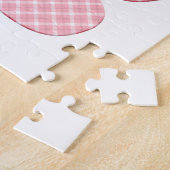 Puzzle Empreinte de patte Tartan Rose Et Blanc (Côté)