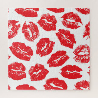 Puzzle Empreinte Kiss Lèvres rouges : Vintage sans fil