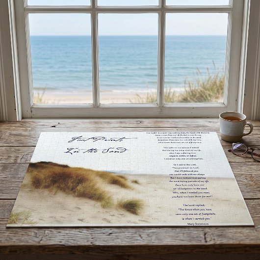 Puzzle empreintes dans le sable