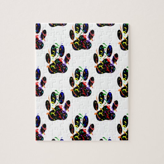 Puzzle Empreintes de pattes Confetti Et Motif Party Strea (Vertical)