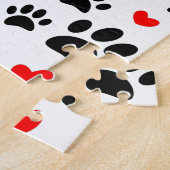 Puzzle Empreintes de pattes De Chiens Random Et Coeurs Ro (Côté)