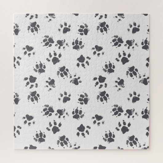 Puzzle Empreintes Paw : Chien Monochrome Sans Seamless. (Vertical)