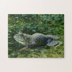 Puzzle En Attente De Son Art De La Dame Bullfrog