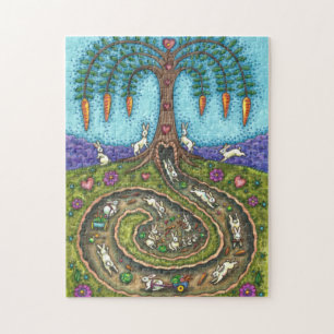 PUZZLE EN BAS DU TROU DE RABBIT, CARROT WILLOE TREE FOLK 