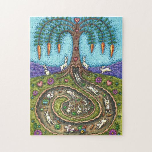 PUZZLE EN BAS DU TROU DE RABBIT, CARROT WILLOE TREE FOLK  (Vertical)
