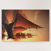 Puzzle en bois vieux bateau en bois (Horizontal)