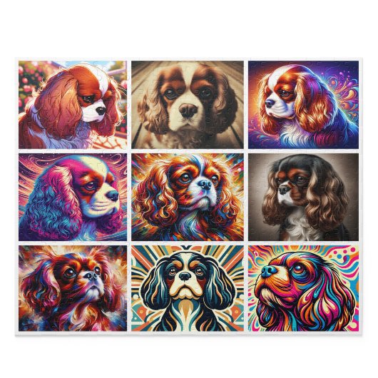 Puzzle en collage Cavalier King Charles Spaniel