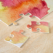 Puzzle en forme de fleur d'art au coquelicot rose (Côté)