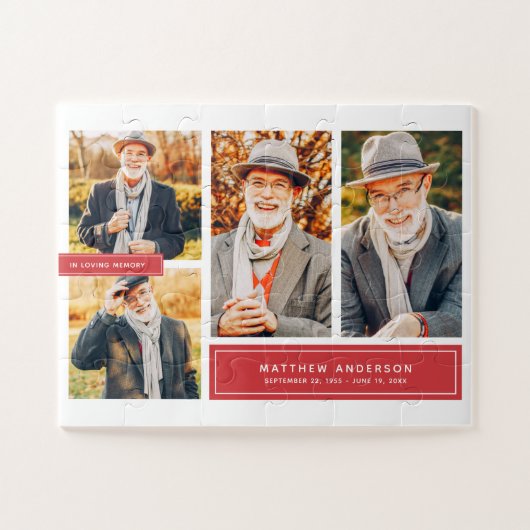 Puzzle En Mémoire Amoureuse Couleur moderne Multi Photo (Horizontal)