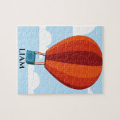 Puzzle en montgolfière avec le nom de l'enfant. (Horizontal)