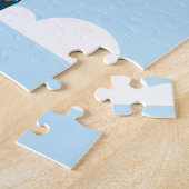 Puzzle en montgolfière avec le nom de l'enfant. (Côté)