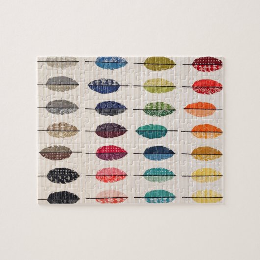 Puzzle en plume courbée (Horizontal)