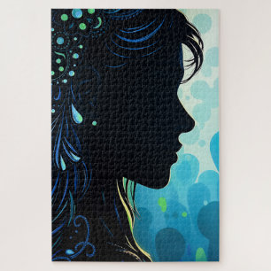 Puzzle en silhouette brillante : Fleur mystique