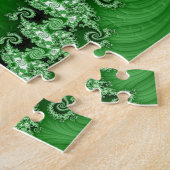 Puzzle en spirale vert de fractale double (Côté)