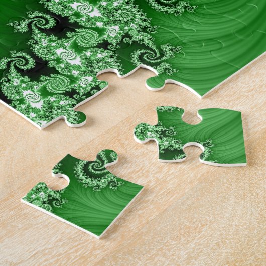 Puzzle en spirale vert de fractale double (Côté)