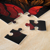 Puzzle en verre à grange rouge (Côté)