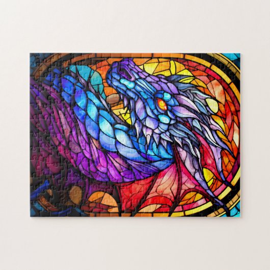 Puzzle en verre bleu et violet (Horizontal)