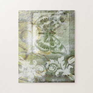 Puzzle Encart vert de papillon avec la porte de