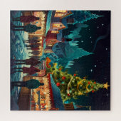 Puzzle Enchantant Marché de Noël Ville Wonderland d'hiver (Horizontal)