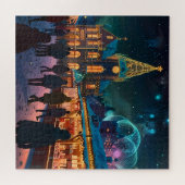 Puzzle Enchantant Marché de Noël Ville Wonderland d'hiver (Horizontal)