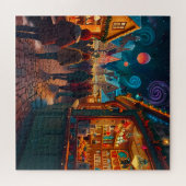 Puzzle Enchantant Marché de Noël Ville Wonderland d'hiver (Horizontal)