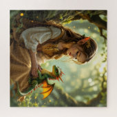 Puzzle Enchanted Elven Fairy and Dragon (Horizontal)