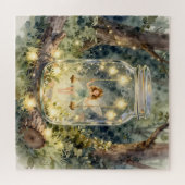 Puzzle Enchanted Fairy in a Jar in a Magical Forest (Horizontal)