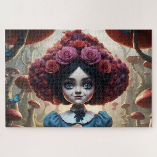 Puzzle Enchanted Girl in Surreal Mushroom Forest Legpuzzel
