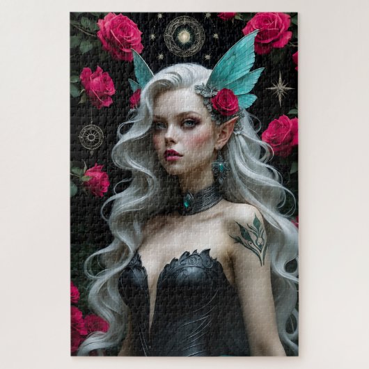 Puzzle Enchanter Elf Maiden avec des ailes Turquoises et  (Vertical)