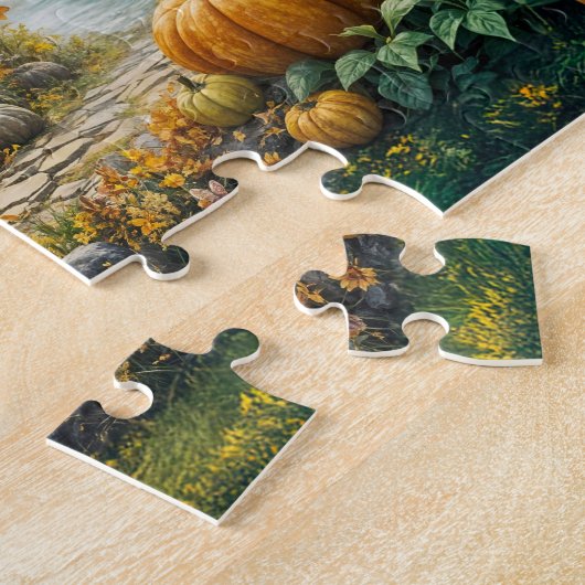 Puzzle Enchanting Autumn Cot with Pumkins (Côté)
