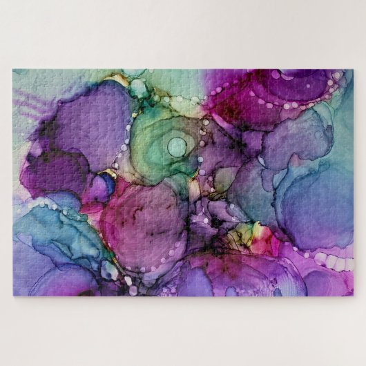 Puzzle Encre d'alcool multicolore encre Liquide Abstrait (Horizontal)