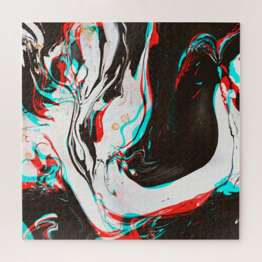 Puzzle Encre Marbrée : Texture Glitch Distortie. (Horizontal)